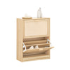 SoBuy FSR160-N Výklopný botník se 2 klapkami Úzký botník Komoda na boty Přírodní 60x80x24 cm
