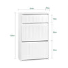 SoBuy FSR165-W Vyklápěcí botník se 2 výklopnými přihrádkami Sklápěč bot Komoda na boty Bílá 61x100x26cm