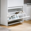 SoBuy FSR165-W Vyklápěcí botník se 2 výklopnými přihrádkami Sklápěč bot Komoda na boty Bílá 61x100x26cm