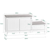 SoBuy FSR172-W Výklopný botník Dětský botník Lavice se sedátkem Komoda na boty Botník Bílá WHT cca 100x42x35cm