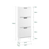SoBuy FSR177-H-W Vyklápěcí botník se 3 dvířky Botník Úzký botník Bílá 50x130x19 cm