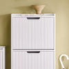 SoBuy FSR177-H-W Vyklápěcí botník se 3 dvířky Botník Úzký botník Bílá 50x130x19 cm