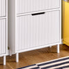 SoBuy FSR177-H-W Vyklápěcí botník se 3 dvířky Botník Úzký botník Bílá 50x130x19 cm