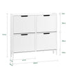 SoBuy FSR177-L-W Vyklápěcí botník se 4 dvířky Botník Úzký botník Bílá 100x91x19 cm