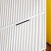 SoBuy FSR177-L-W Vyklápěcí botník se 4 dvířky Botník Úzký botník Bílá 100x91x19 cm