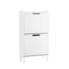 SoBuy FSR177-W Vyklápěcí botník se 2 dvířky Botník Úzký botník Bílá 50x90x19 cm