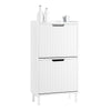 SoBuy FSR177-W Vyklápěcí botník se 2 dvířky Botník Úzký botník Bílá 50x90x19 cm