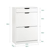 SoBuy FSR180-W Výklopník na boty se 4 klapkami Botník s 8 policemi Botník úzký Komoda na boty Botník bílý WD cca 60x90x30cm