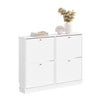 SoBuy FSR216-W Botník s 4 dveřmi Úložný nábytek Bílý Moderní