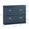 SoBuy FSR79-B Lavice se 4 zásuvkami Botník Lavička na boty Modrá 104x83x24cm