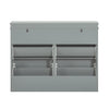 SoBuy FSR79-HG Botník se 4 klopami Komoda na boty Světle šedá 105x82x24cm
