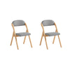 SoBuy FST92-Nx2 Skládací židle, čalouněné dřevo, sada 2 kusů - ergonomická kuchyňská a jídelní židle, skládací a prostorově úsporná, kompletně smontovaná, do kuchyně, na balkon, do kanceláře, světle šedá 47,5 x 77 x 59 cm