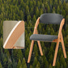 SoBuy FST92-SGx2 Skládací židle, čalouněné dřevo, sada 2 kusů - ergonomická kuchyňská a jídelní židle, skládací a prostorově úsporná, kompletně smontovaná, do kuchyně, na balkon, do kanceláře, tmavě šedá, 47,5 x 77 x 59 cm