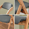 SoBuy FST92-SGx2 Skládací židle, čalouněné dřevo, sada 2 kusů - ergonomická kuchyňská a jídelní židle, skládací a prostorově úsporná, kompletně smontovaná, do kuchyně, na balkon, do kanceláře, tmavě šedá, 47,5 x 77 x 59 cm