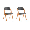 SoBuy FST92-SGx2 Skládací židle, čalouněné dřevo, sada 2 kusů - ergonomická kuchyňská a jídelní židle, skládací a prostorově úsporná, kompletně smontovaná, do kuchyně, na balkon, do kanceláře, tmavě šedá, 47,5 x 77 x 59 cm