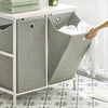 SoBuy BZR57-W Skříňka do koupelny Lněná skříň, sáčky na prádlo, koupelnový nábytek, světle šedá