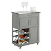 SoBuy FKW45-HG Servírovací vozík Kuchyňský vozík Vozík vinotéka Světle šedá 67x87x38cm