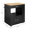 SoBuy FKW113-SCH Servírovací vozík Kuchyňský vozík Kuchyňský ostrůvek Černý 82x88x46cm