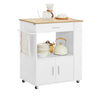 SoBuy FKW113-WN Servírovací vozík Kuchyňský vozík Kuchyňský ostrůvek Bílý 75x83x46cm