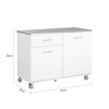 SoBuy FKW117-W Designový kuchyňský vozík Kuchyňský ostrůvek Kuchyňská skříňka Příborník Bílý 120x90x56cm
