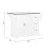 SoBuy FKW41-ST Kuchyňský vozík Kuchyňská skříňka Příborník 130x91x46(+25) cm