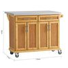 SoBuy FKW69-N Kuchyňský ostrůvek Kuchyňský vozík Servírovací vozík Bambusový 115x92x46-71cm