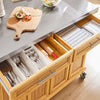 SoBuy FKW69-N Kuchyňský ostrůvek Kuchyňský vozík Servírovací vozík Bambusový 115x92x46-71cm