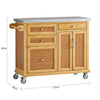 SoBuy FKW70-N Kuchyňský vozík Kuchyňský ostrůvek Kuchyňská skříňka Bambusový 115x92x46cm