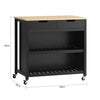 SoBuy FKW74-SCH Kuchyňský ostrůvek Kuchyňský vozík Kuchyňský stůl Černá-přírodní 98x94x58cm