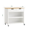 SoBuy FKW74-WN Kuchyňský ostrůvek Kuchyňský vozík Kuchyňský stůl Bílá-přírodní 98x94x58cm