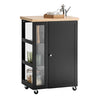 SoBuy FKW75-SCH Kuchyňský vozík Servírovací vozík Boční vozík Černá 60x90x40cm