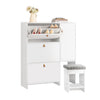 SoBuy FSR107-W Botník se 3 klopami a 1 dvířky Botník s taburetem Bílý 95x121x30cm