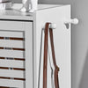 SoBuy FSR108-W Botník se 3 klopami Botník se 2 háčky Bílá 55x112x30cm