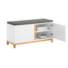 SoBuy FSR117-W Lavice na boty se sedákem Lavice s úložným prostorem Lavice do předsíně Botník Botník s lavicí 90x46x34cm