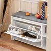 SoBuy FSR119-W Botník Lavice s podsedákem Hrudní lavice Sedák na boty 90x46x24cm