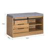 Botník SoBuy FSR120-N Lavice s posuvnými dveřmi Botník Přírodní 80x48x35cm