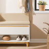 SoBuy FSR128-W Botník Lavice s úložným prostorem Bílo-přírodní 100x60x35cm
