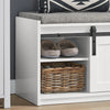 SoBuy FSR133-W Botník se sedací lavicí Lavice s úložným prostorem Bílý 120x45x35cm