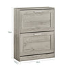 SoBuy FSR137-HG Sklápěč bot Botník se 2 klapkami Úzký botník 60x79x23cm