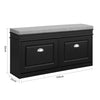 SoBuy FSR64-SCH Botník Lavice s podsedákem Lavice na boty Taburet Černá 104x52x24cm