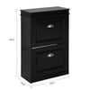 SoBuy FSR78-SCH Botník Sklápěč bot Botník se 2 klapkami Černý 53x82x24cm