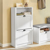 SoBuy FSR87-K-W Sklápěč bot Botník se 2 klopami Komoda Bílý 60x110x24cm