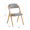 SoBuy FST92-Nx2 Skládací židle, čalouněné dřevo, sada 2 kusů - ergonomická kuchyňská a jídelní židle, skládací a prostorově úsporná, kompletně smontovaná, do kuchyně, na balkon, do kanceláře, světle šedá 47,5 x 77 x 59 cm