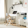 SoBuy FST92-Nx2 Skládací židle, čalouněné dřevo, sada 2 kusů - ergonomická kuchyňská a jídelní židle, skládací a prostorově úsporná, kompletně smontovaná, do kuchyně, na balkon, do kanceláře, světle šedá 47,5 x 77 x 59 cm