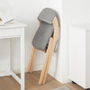 SoBuy FST92-Nx2 Skládací židle, čalouněné dřevo, sada 2 kusů - ergonomická kuchyňská a jídelní židle, skládací a prostorově úsporná, kompletně smontovaná, do kuchyně, na balkon, do kanceláře, světle šedá 47,5 x 77 x 59 cm